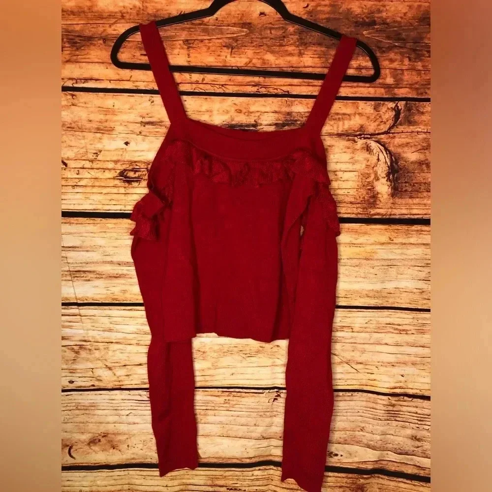 Cold Shoulder Ruffle Top